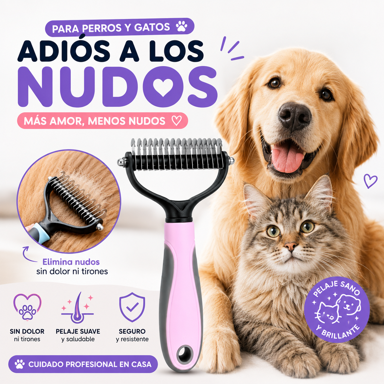 🐶 Ayuda a Eliminar Nudos y Enredos sin Jalones Molestos