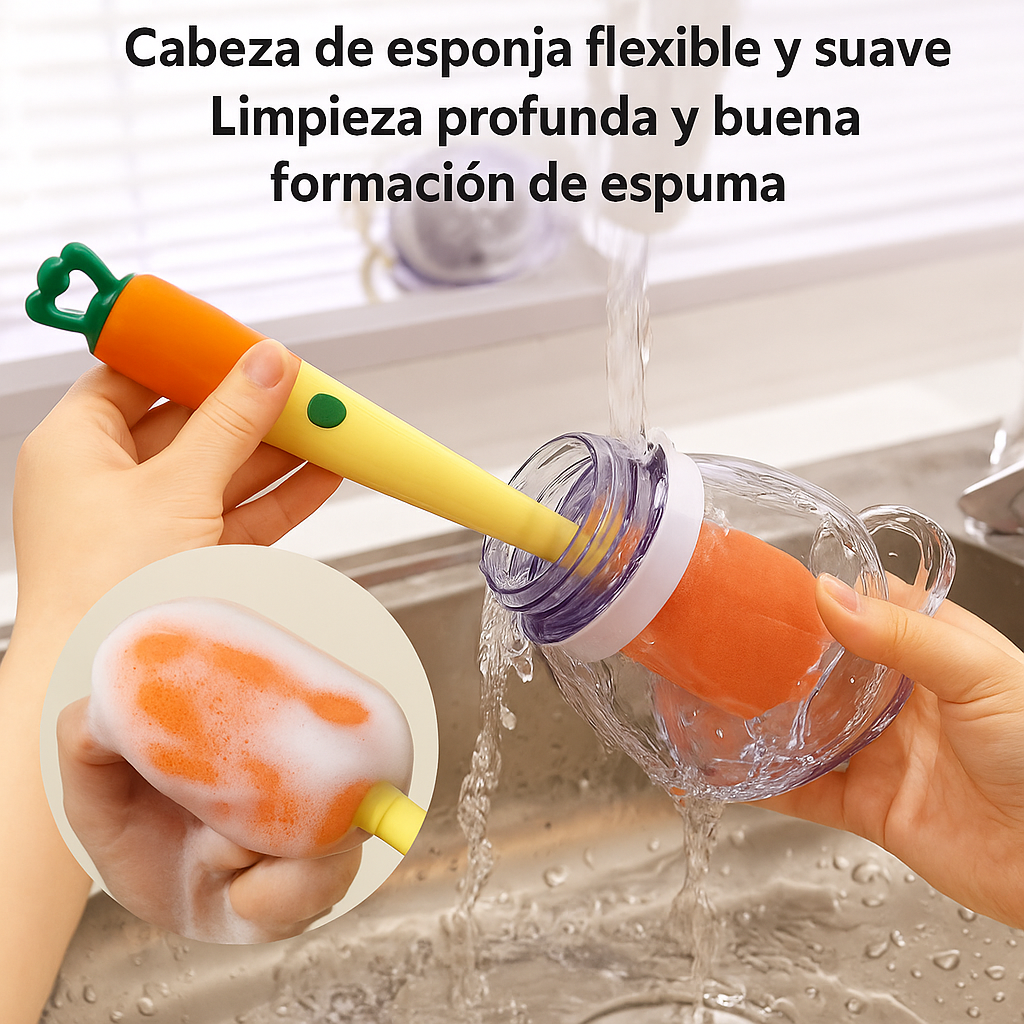 Cepillo 3 en 1 para Termos y Botellas — Limpieza profunda sin esfuerzo